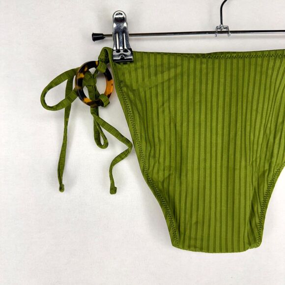 J.Crew Wide-Rib High-Rise Bikini Bottom Dark Green Ladies Size M NEW - Picture 5 of 9